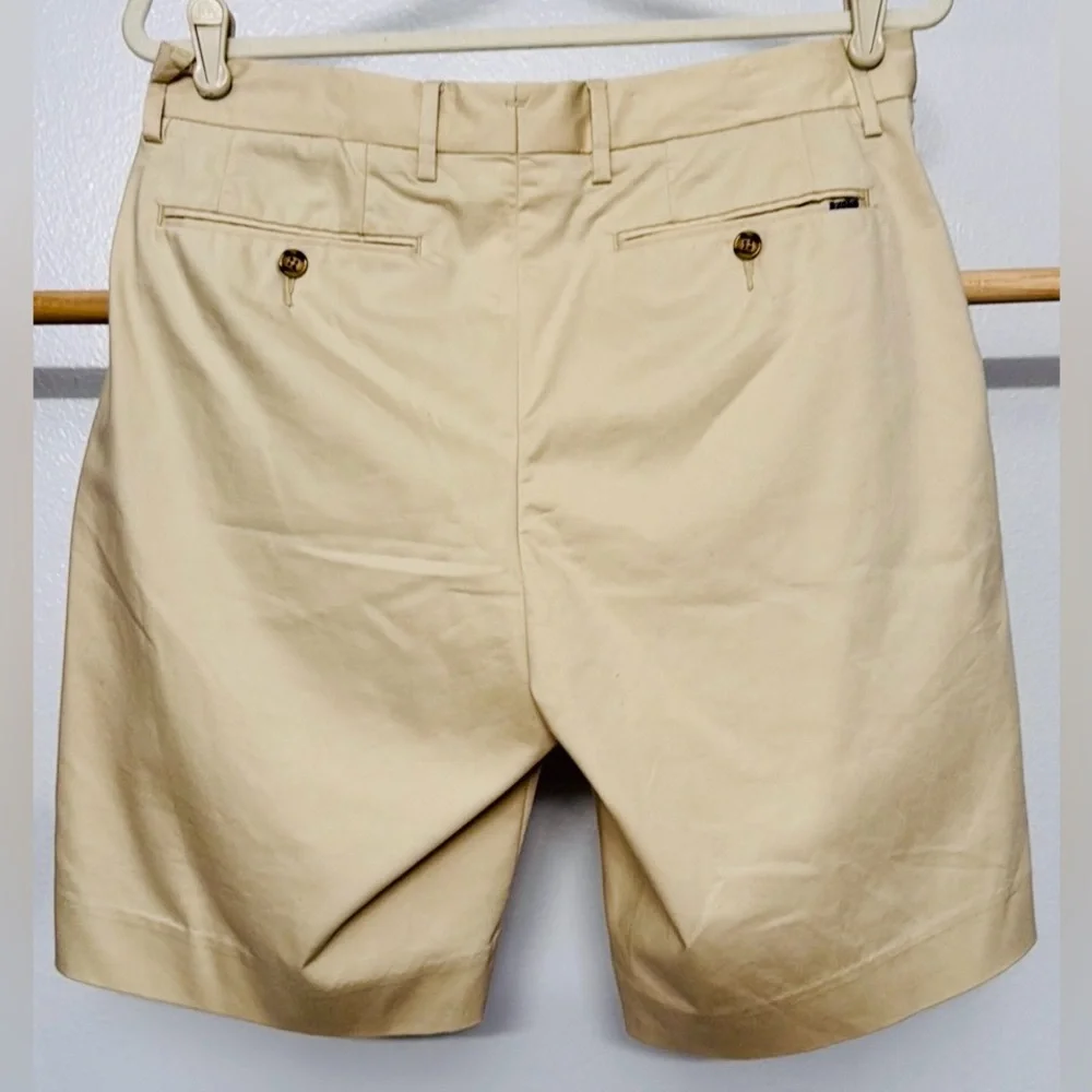 Polo Ralph Lauren Stretch Classic Fit Cotton Blend Flat Front 9” Lt Tan Size‎ 31